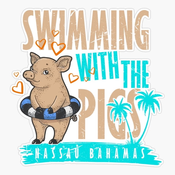 Nassau Cruise Beach Pigs Sticker