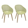 thumbnail image 1 of Nassau Outdoor Arm Dining Chairs in Sage Green Finish with Wood legs - Set of 2, 1 of 5
