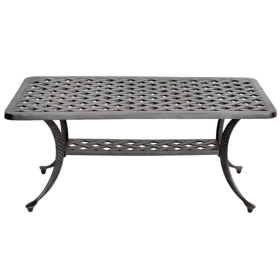 Nassau coffee table patio side outdoor cast aluminum backyard heavy furniture