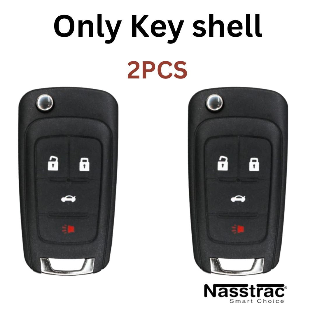 Nasstrac New Key Fob Compatible with 20102019 GM / 4Button Flip Key