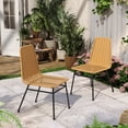 thumbnail image 1 of Nastans PE Wicker Dining Chair, Metal Base, Natural, Set of 2, 1 of 9