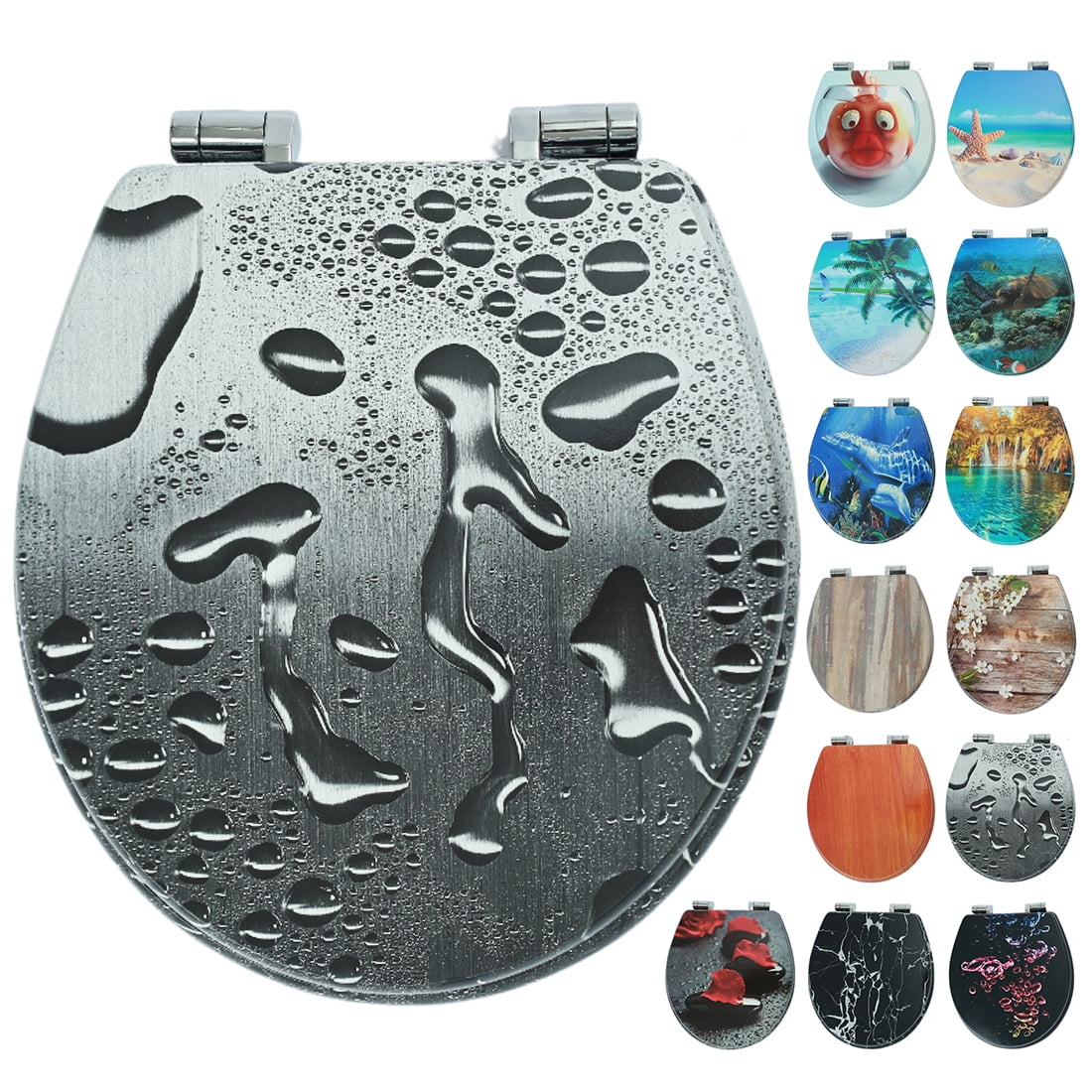 Nastarki Elongated Toilet Seat, Slow Close Wood Toilet Seats, Wooden