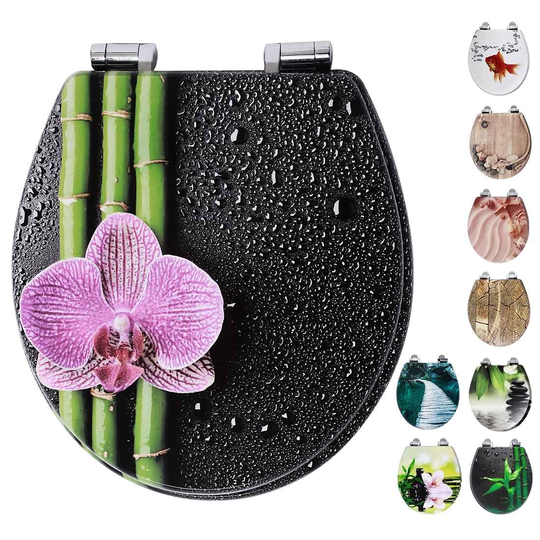 Nastarki Round Toilet Seat, Slow Close Wood Toilet Seats, Wooden Toilet