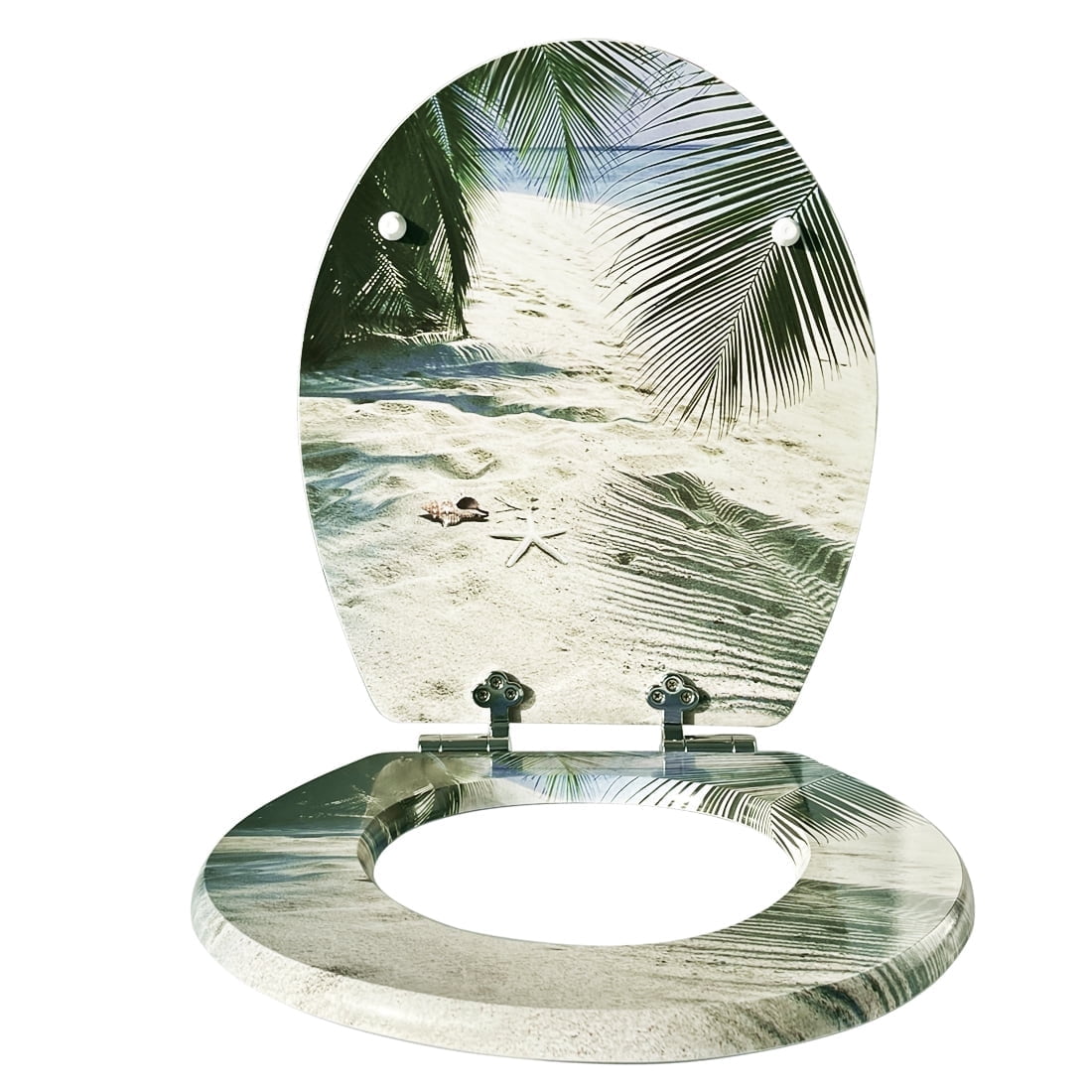 Nastarki Round Toilet Seat, Slow Close Wood Toilet Seats, Wooden Toilet Seats with Strong Alloy Hinges