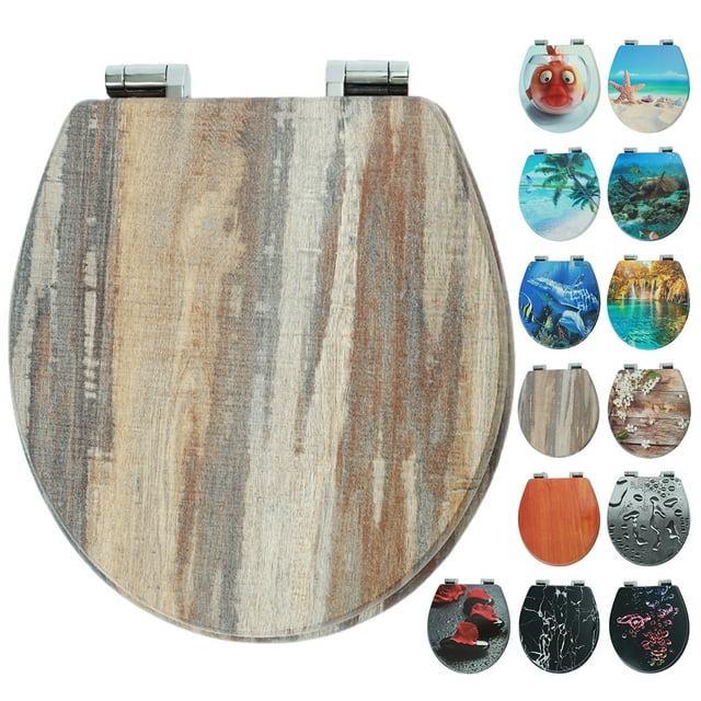 Nastarki Round Toilet Seat, Slow Close Wood Toilet Seats, Wooden Toilet