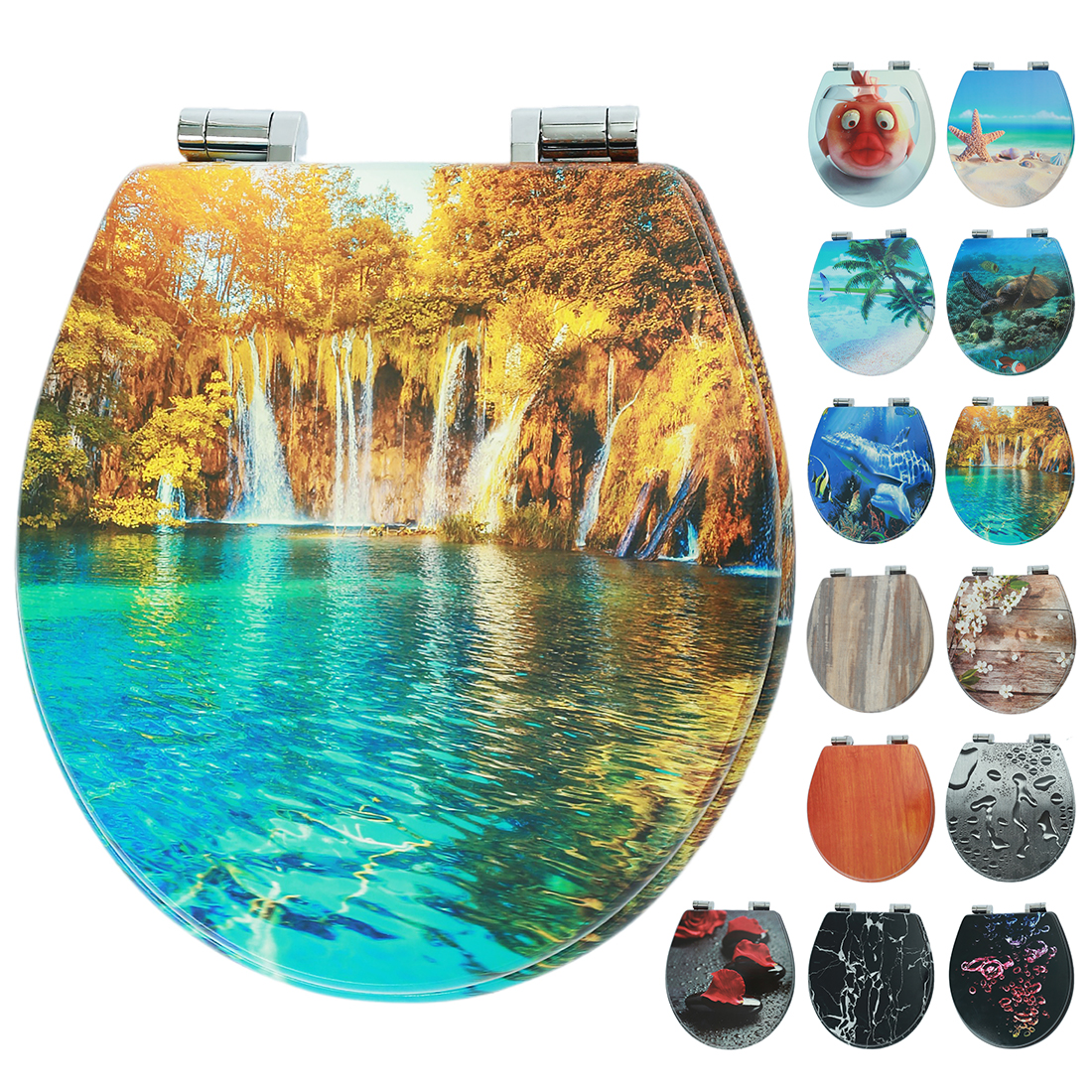 Mainstays Molded Wood Elongated Toilet Seat in Medium Oak Finish