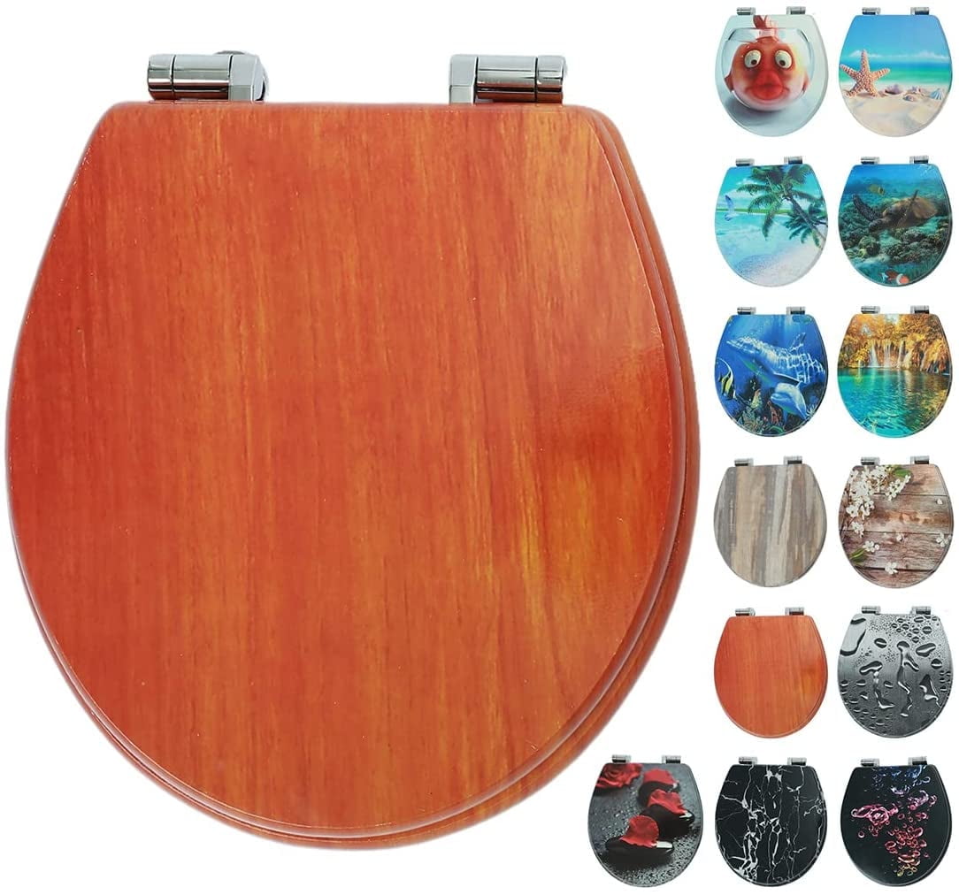 Nastarki Round Toilet Seat, Slow Close Wood Toilet Seats, Wooden Toilet