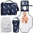 thumbnail image 1 of Nasteri Baby Gear Extra Large Portable Diaper Changing Pad with Memory Foam Pillow & Insulated Bottle Bag – Waterproof Portable Baby Changing Station for Girls & Boys - Navy, 1 of 7