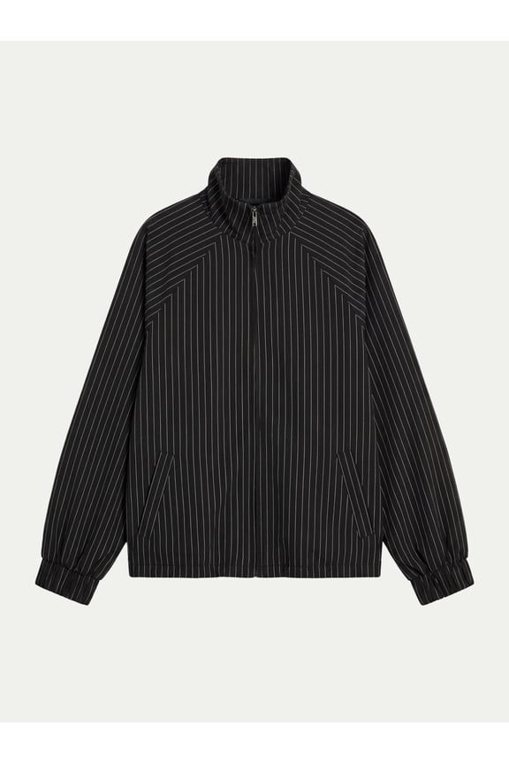 Funnel Neck Track Sports Jacket - Black, 8