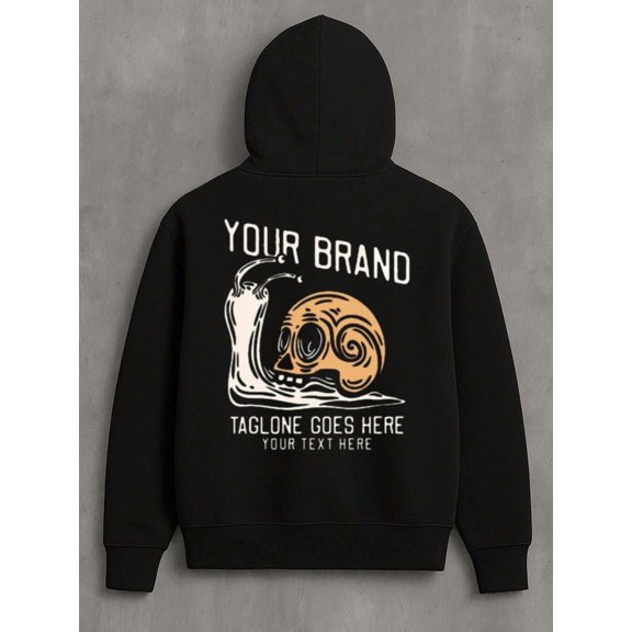 Nasweatshirts Local Warehouse Permission Customizable Snail Skull Hoodie - Your Brand Tagline Goes Here, Adult Humor Sweatshirts - Heavyweight 180gsm  Sweatshirts - Loose Fit Casual Everyday & Travel