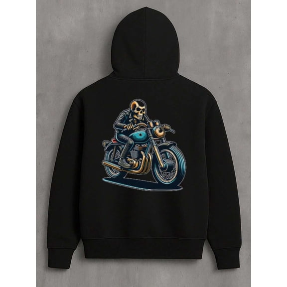 Nasweatshirts Local Warehouse Permission Skull Biker Ride Hoodie - Motorcycle Graphic Sweatsweatshirts, Women's Hoodie,100%  Fabric,Crew Neck,Short Sleeve,Regular Fit,All-Season Casual Wear,180gsm-Id