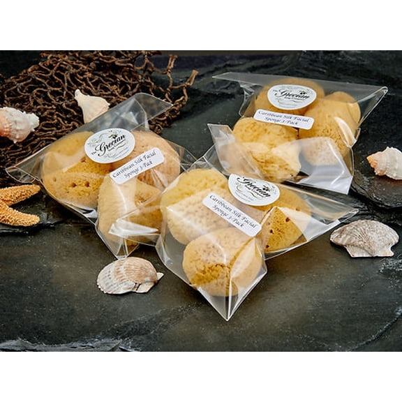 Nat. Caribbean Silk Facial Sponge 3-Pack