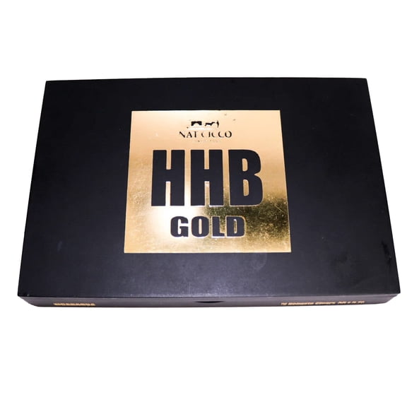 Nat Cicco HHB Robusto Gold Empty Wood Cigar Box 9.75" x 6.5" x 1.25"