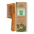 thumbnail image 1 of Nat Habit Kacchi Neem Wide Tooth Wooden Hair Comb, Detangling, Frizz Control & Shine, Brown Solid Print, 1 of 9