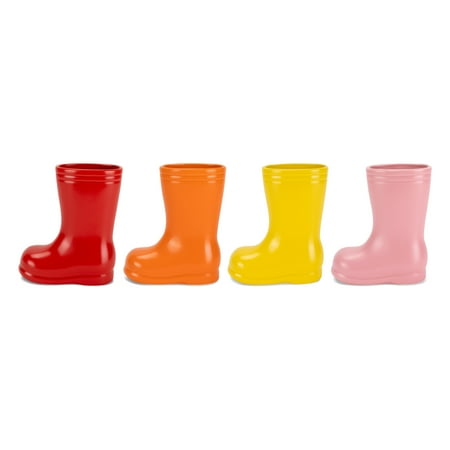 Nat & Jules Bright Colorful 6.75 x 6 Ceramic Mini Boot Planters Set of 4
