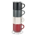 thumbnail image 1 of Nat & Jules Stacking Assorted 14 ounce Ceramic Mugs With Stand Set of 4, 1 of 6