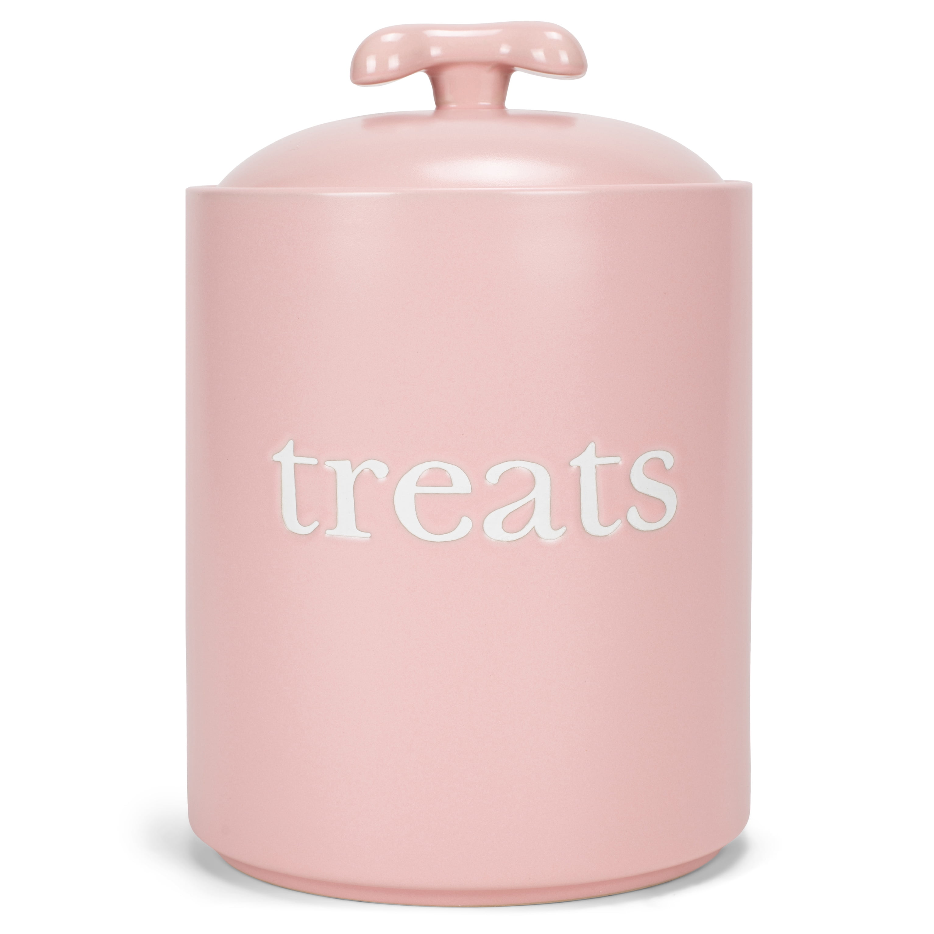 Nat & Jules Treats Pink 8 x 6 Ceramic Pet Treats Canister