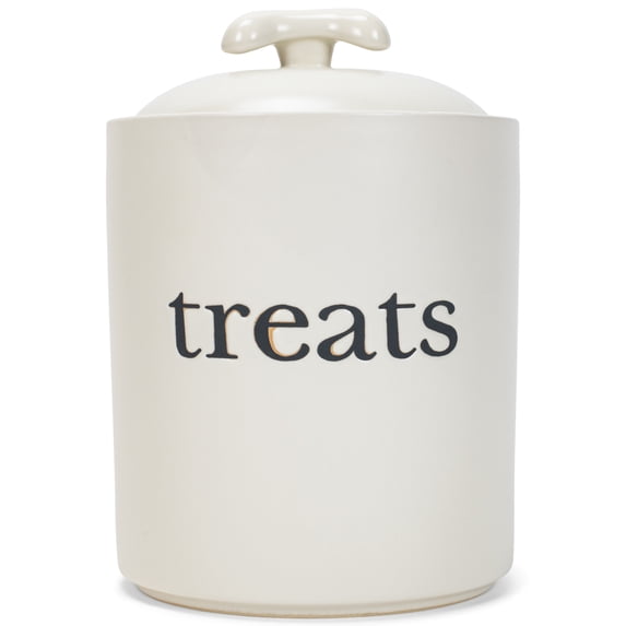 Nat & Jules Treats White 8 x 6 Ceramic Pet Treats Canister