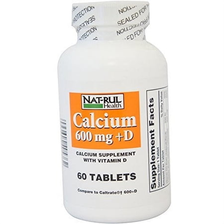Nat-Rul Health Calcium 600 mg + D Tablets 60 ea
