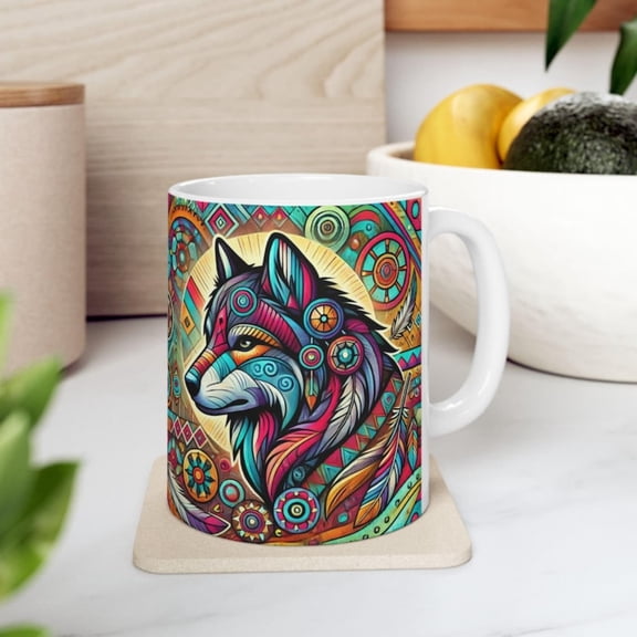 Nat Style Rainbow WoCoffee Mug, Rainbow Tea Cup, in oz and oz, WoMug, WoLover Gift, Microwave and Dishwasher .