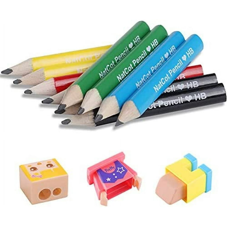 Qilery 30 Pcs Neon Color Short Triangular Fat Pencils 3.5 Inch Wood  Triangular Pencil Toddler Triangle Pencil Children Jumbo Pencils for  Writing