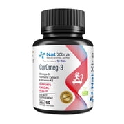 NatXtra Curcumin, Omega-3 and Vitamin K2 Dietary Supplement, 60 Capsules
