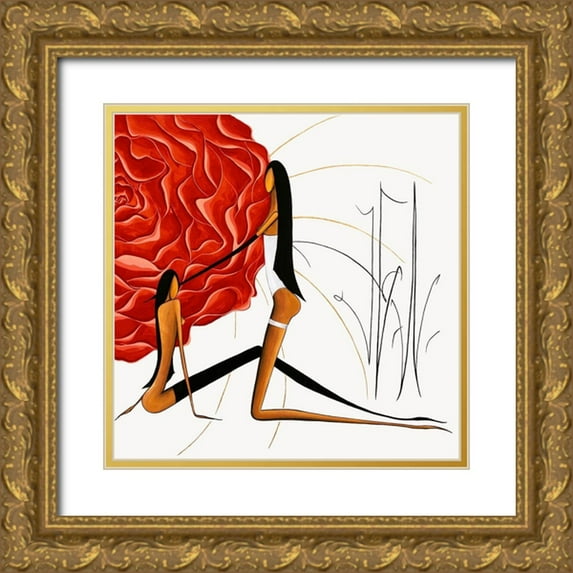 Natacha L. 26x26 Gold Ornate Wood Framed with Double Matting Museum Art Print Titled - Eclosions de Charmes II