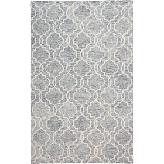 Natal Modern Moroccan Trellis Rug, Charcoal Gray/Ivory, 8ft x 10ft Area Rug
