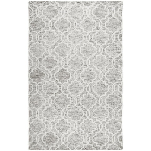Natal Modern Moroccan Trellis Rug, Opal Gray/Ivory, 5ft x 8ft Area Rug