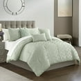 thumbnail image 1 of Natalia 6 Piece Comforter Set Plush Ribbed Chevron Design Bedding - Decorative Pillows Shams Included, 1 of 4