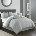 thumbnail image 1 of Natalia 6 Piece Comforter Set Plush Ribbed Chevron Design Bedding - Decorative Pillows Shams Included, 1 of 4