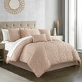 thumbnail image 1 of Natalia 6 Piece Comforter Set Plush Ribbed Chevron Design Bedding - Decorative Pillows Shams Included, 1 of 4