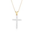 thumbnail image 1 of Natalia Drake 1/10 Cttw Diamond Cross Necklace for Women in Sterling Silver Prong Set, 1 of 3