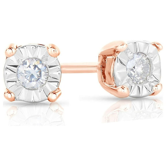Natalia Drake 1/10 Cttw Diamond Miracle Plate Stud Earrings for Women in Sterling Silver