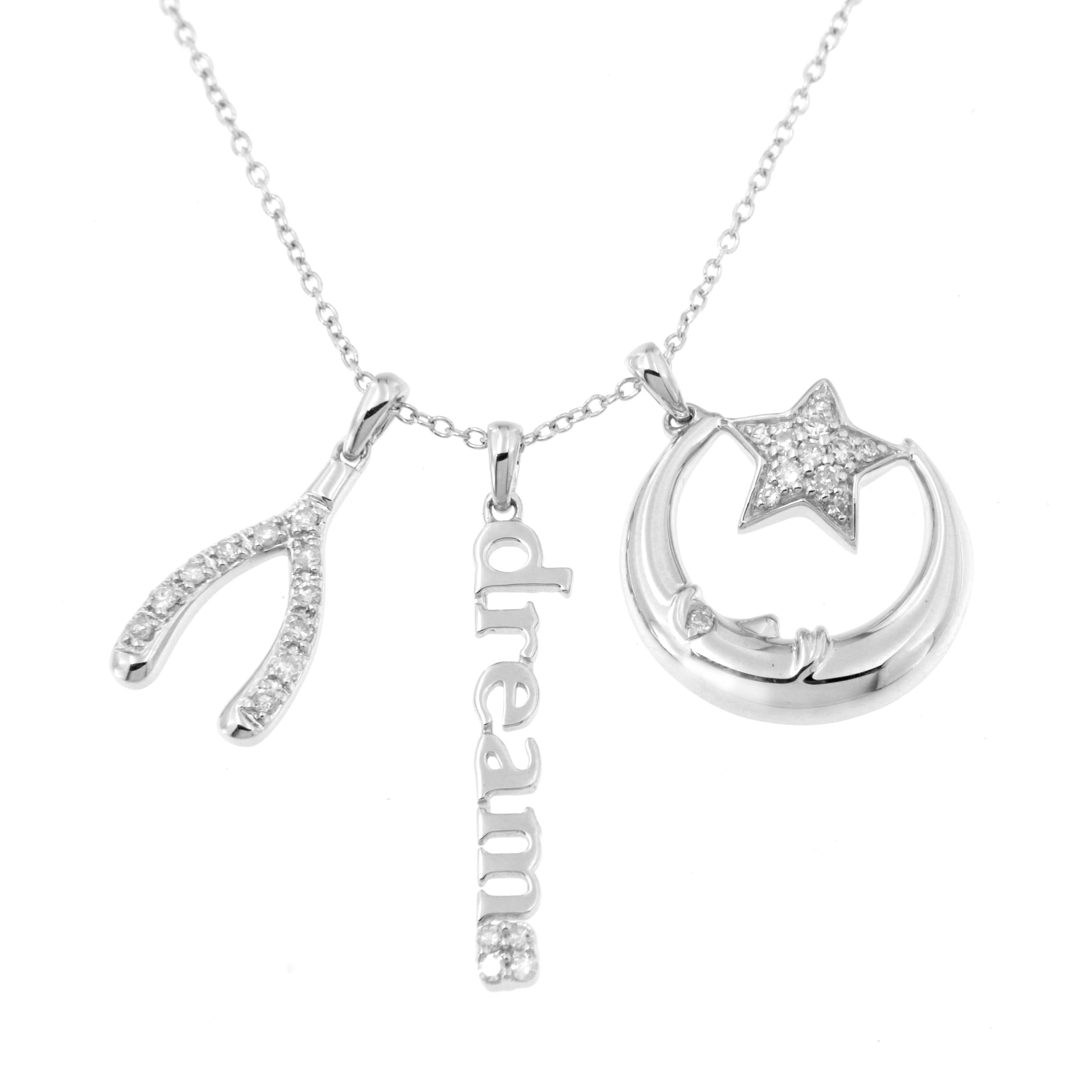 Natalia Drake 1/4 Cttw Diamond Star and Dreams Charm Necklace with