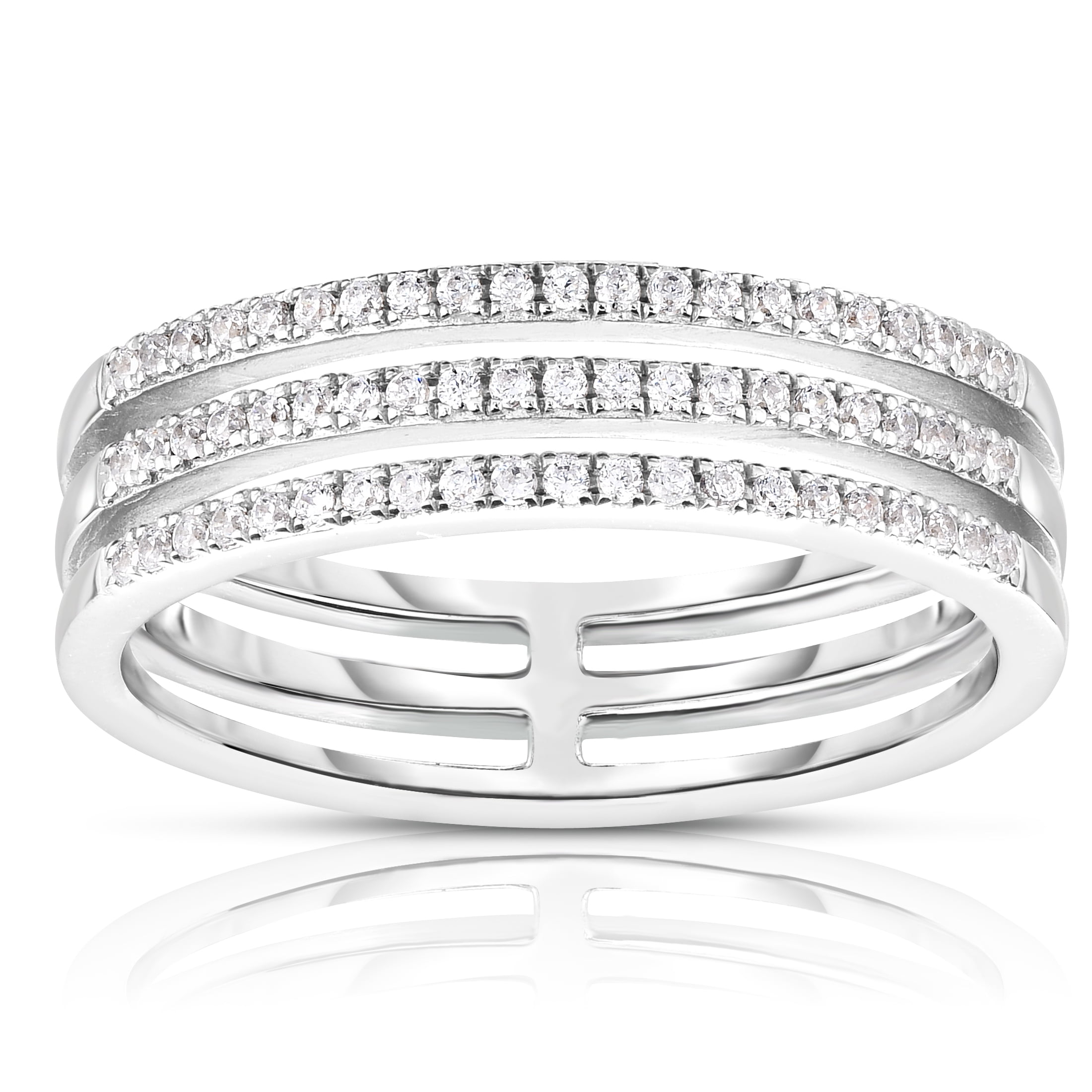 Triple rhodium cheap plated band