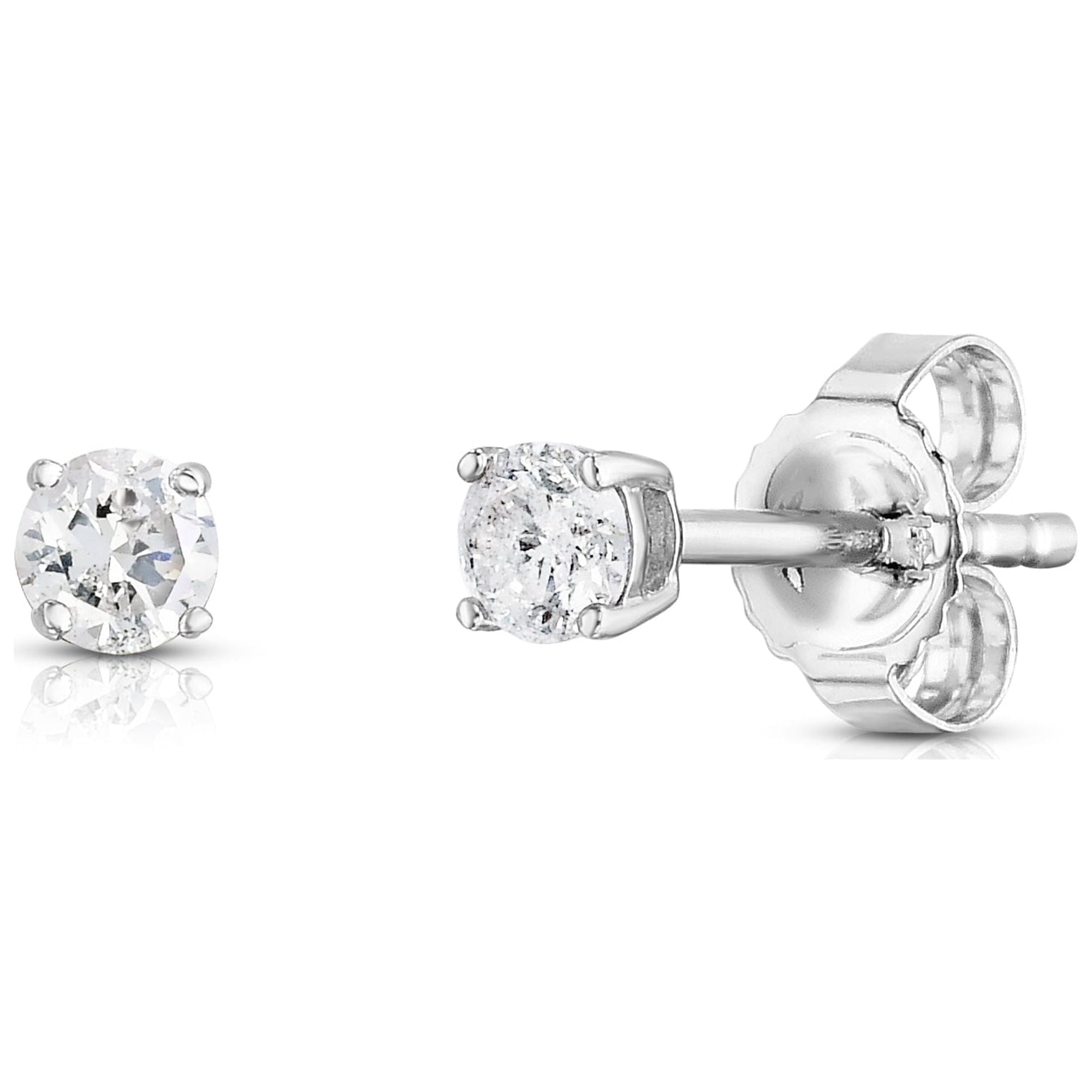 Natalia Drake 1/4 Cttw Genuine Diamond Stud Earrings for Women in 14K White Gold