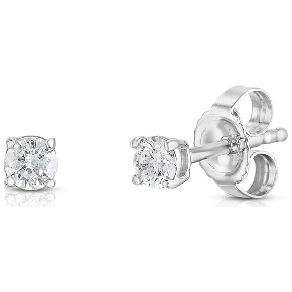 Natalia Drake 1/5 Cttw Genuine Diamond Stud Earrings for Women in 14K White Gold
