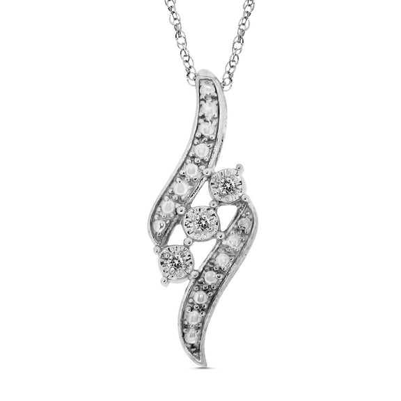 Natalia Drake Diamond Accent Necklace for Women in Rhodium Plated Sterling Silver (Color I-J/Clarity I2-I3)