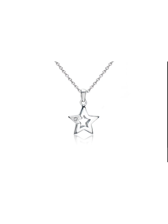 Diamond Accent Star Necklace for Women in Sterling Silver