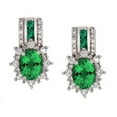 thumbnail image 1 of Natalia Drake Oval Laboratory Created Emerald Earrings for Women in Sterling Silver, 1 of 2