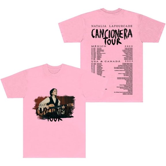 Natalia Lafourcade Cancionera Tour 2025 Merch Short Sleeve T-shirt Unisex Fashion Crew Neck Top