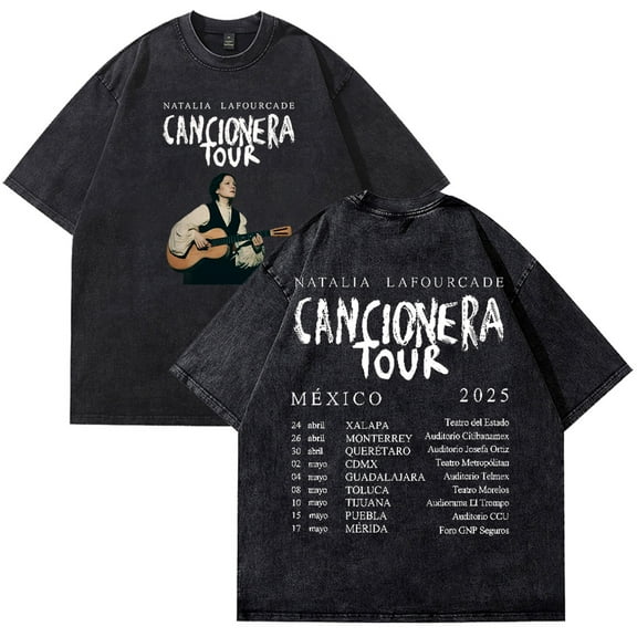 Natalia Lafourcade Cancionera Tour 2025 Merch T-Shirt Cotton Wash Tee Women Men Short Sleeve Crewneck Tee