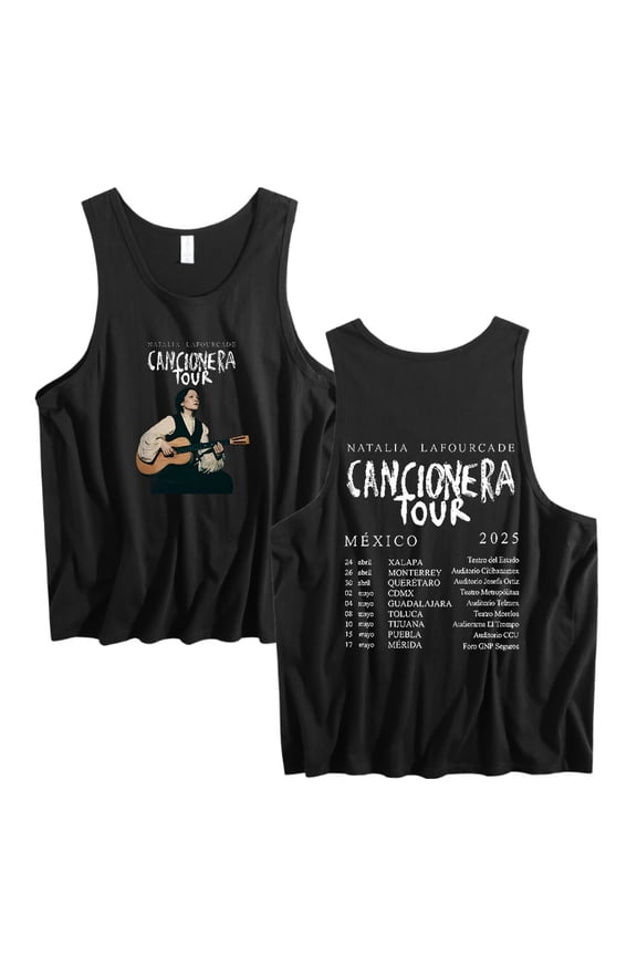 Natalia Lafourcade Cancionera Tour 2025 Tank Tops Sleeveless Fashion Vest Casual Singlet