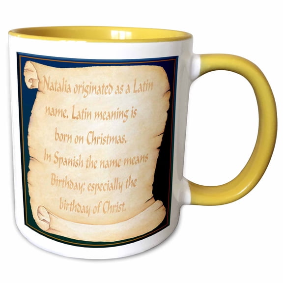 3drose, Natalia the Meaning, 15oz Two-tone Yellow Mug