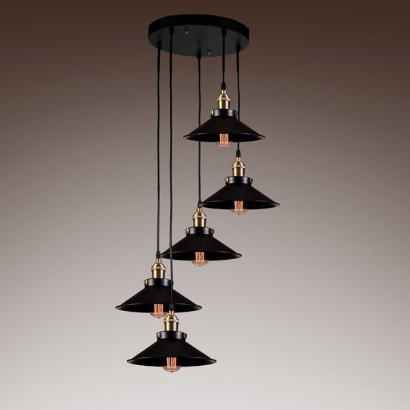 Natalie 5-light Adjustable Cord Edison Lamp with Bulbs