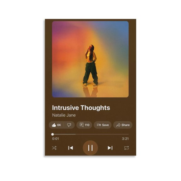 Natalie Jane Poster-Intrusive Thoughts 2 Home Decor Poster Wall Art Hanging Picture Print Bedroom Decorative Painting Posters Room Aesthetic 16x24inch(40x60cm)