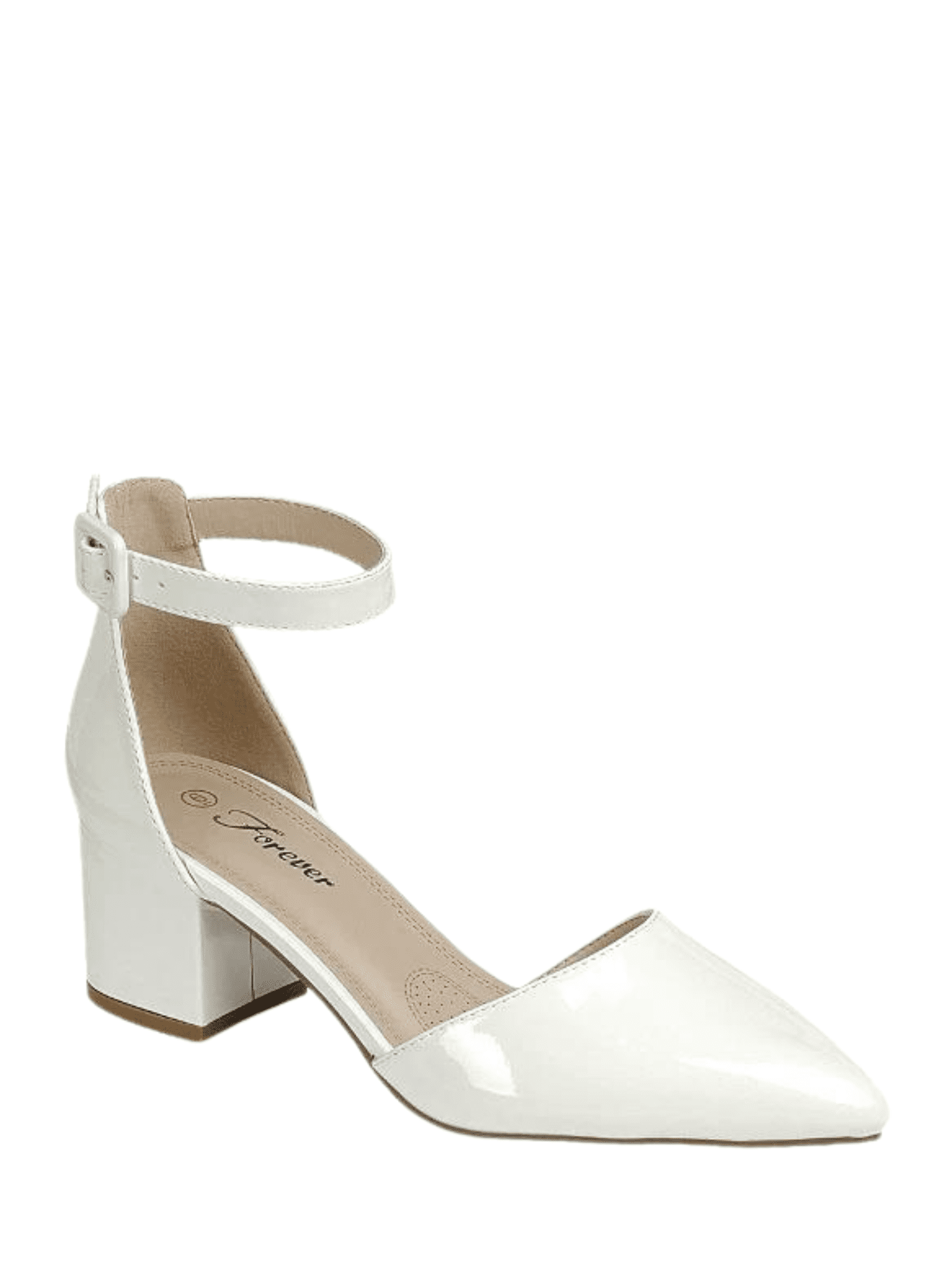 Pointed Toe Sandals For Women Large Size Mid Heel Ankle-strap Buckle Pumps