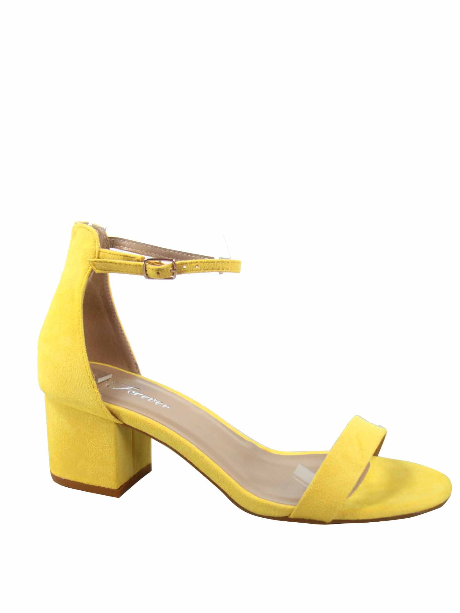 Nataly-06 Open Toe Ankle Strap Buckle Low Chunky Heels Causal
