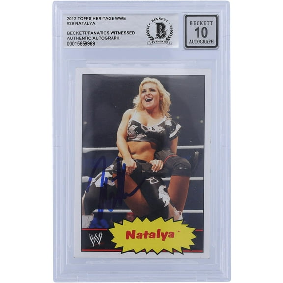 Natalya WWE Autographed 2012 Topps Heritage #29 Beckett Fanatics Witnessed Authenticated 10 Card - Fanatics Authentic Certified